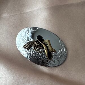 Silver and Gold Western Belt Buckle 🤠
